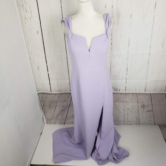 Avery G Off Shoulder Crepe Evening Gown Prom - Picture 3 of 7